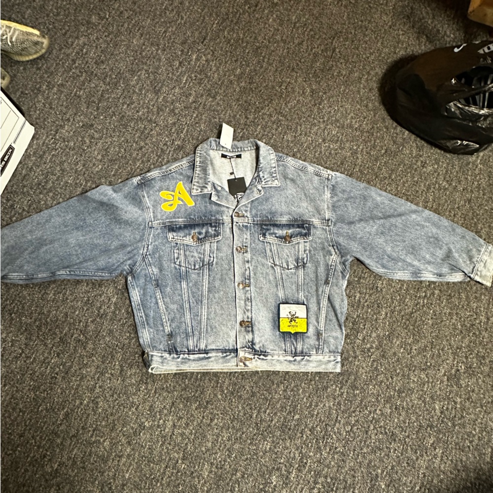 Artistix Blue Denim Kids Jacket with Yellow Patches